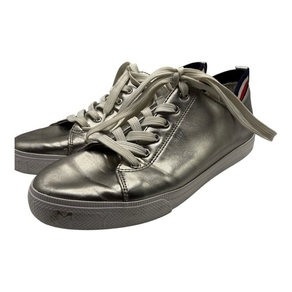 Tommy Hilfiger Shoes - Tommy Hilfiger Silver Sneakers Size 9M Red, White, Blue Accent